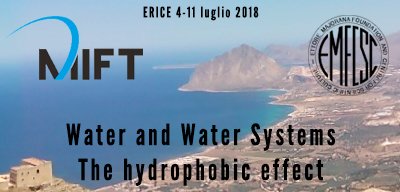  Scuola internazionale “Water and water systems- the hydrophobic effect”: iscrizioni aperte fino al 15 giugno